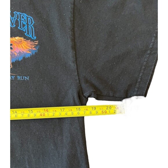 Hanes Men's T-Shirt Red River Rally Motorcycle Double Sided Size Medium - Picture 4 of 7